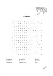 English Worksheet: Fall wordsearch