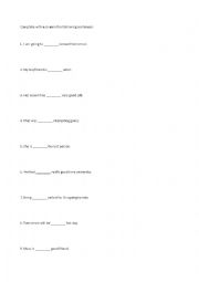 English Worksheet: indefinite article a or an