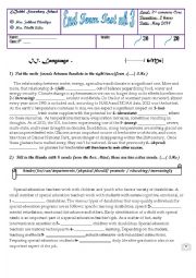 English Worksheet: 3rd year End term TestNb3 