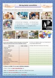 English Worksheet: sharing family responsibilities 9th form