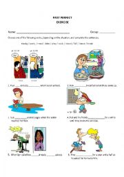 English Worksheet: Choose the Verb and Say What Had Happened 