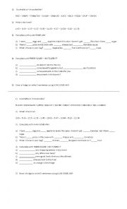 English Worksheet: there is/are countable uncountable