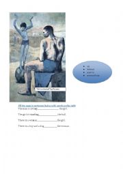 English Worksheet: Describing art - prepositions of place 