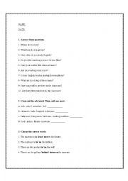 English Worksheet: test present simple tense