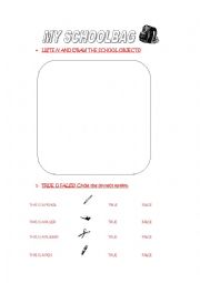 English Worksheet: CLASSROOM OBJECTS: REVISION