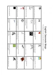 English Worksheet: English Classmate Bingo