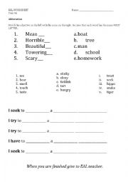 English Worksheet: Alliteration