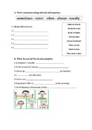 English Worksheet: Adverbs of frequency