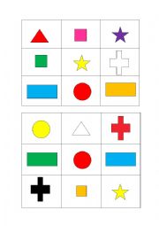 English Worksheet: Bingo shapes & colours