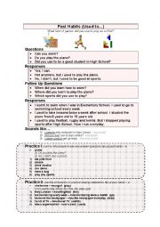 English Worksheet: USED TO