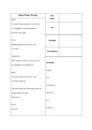 English Worksheet: Dead poets society