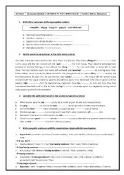 English Worksheet: 3rd years review unit 1
