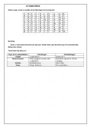 English Worksheet: accomodation