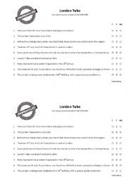 English Worksheet: History of the London Tube