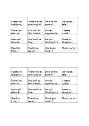 English Worksheet: Gerund or Infinitive? Four in a Grid Game