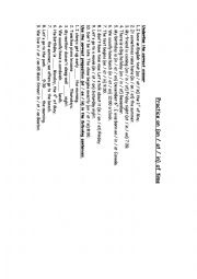 English Worksheet: Practice on 