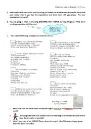 English Worksheet: dreamingonaworld-songactivity