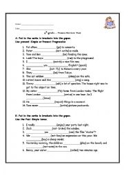 English Worksheet: Tenses Review Test