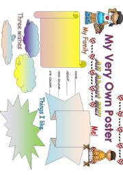 English Worksheet: All about ME poster