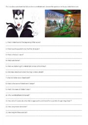 Maleficent Movie Worksheet