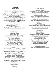 English Worksheet: all of me by John legend