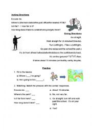 English Worksheet: Asking and Giving Directions