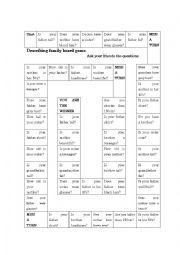 English Worksheet: describing family board game