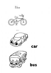 English Worksheet: Transport first words