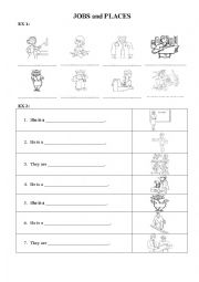 English Worksheet: Jobs and Places