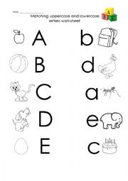 A To E Uppercase And Lowercase Letters Matching Esl Worksheet By Vanessa5
