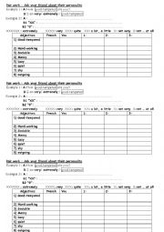 English Worksheet: Pair work personality