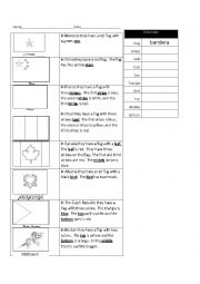 English Worksheet: Color the Flags Reading Comprehension