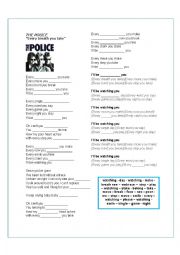 English Worksheet: THE POLICE - every breath you take 