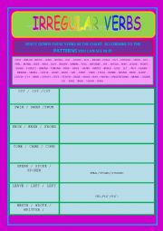 English Worksheet: irregular verbs 