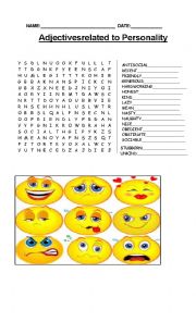 English Worksheet: Adjectives related to personality