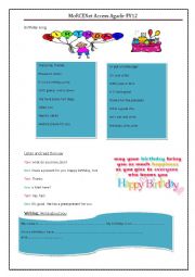 English Worksheet: Birthday Party : song