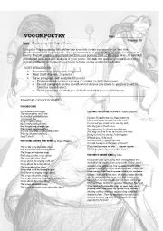 English Worksheet: Vogon Poem Assignment