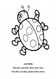 English Worksheet: Ladybird rhyme and colour