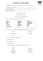 English Worksheet: THE TERMINAL MOVIE