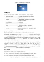 English Worksheet: OZONE LAYER 