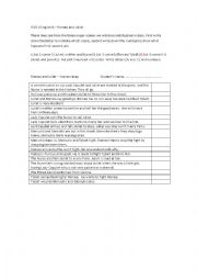 English Worksheet: Rpmeo anf Juliet Recap