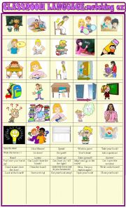 English Worksheet: Classroom language:matching ex