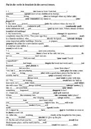 English Worksheet: tenses