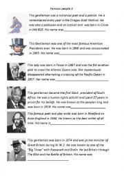 English Worksheet: Famous People 2