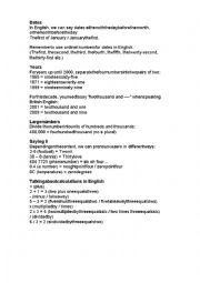 English Worksheet: More about numbers