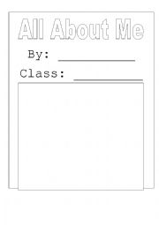 English Worksheet: All About Me