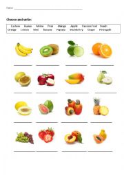 English Worksheet: Fruit Exercise