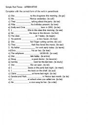 English Worksheet: Simple Past Tense - Past Simple