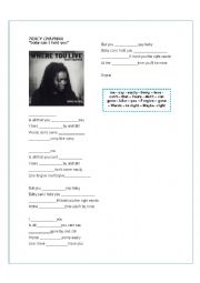 English Worksheet: TRACY CHAPMAN - baby can i hold you