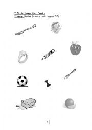 English Worksheet: science worksheets for kg